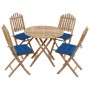 5-piece folding garden dining set with bamboo cushions by vidaXL, Garden sets - Ref: Foro24-3063985, Price: 272,01 €, Discoun...