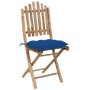 5-teiliges klappbares Garten-Essset mit Bambuskissen von vidaXL, Gartensets - Ref: Foro24-3063985, Preis: 272,01 €, Rabatt: %