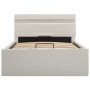 Hydraulic canape bed with LED white synthetic leather 100x200cm by vidaXL, Beds and slatted bases - Ref: Foro24-285547, Price...