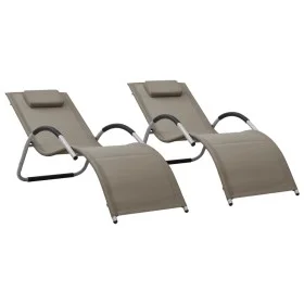 Loungers 2 units textilene gray taupe and gray by vidaXL, Loungers - Ref: Foro24-310519, Price: 133,37 €, Discount: %