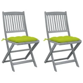 Klappbare Gartenstühle, 2 Stück, Kissen aus massivem Akazienholz von vidaXL, Gartenstühle - Ref: Foro24-3064562, Preis: 121,3...