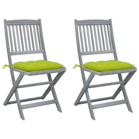Klappbare Gartenstühle, 2 Stück, Kissen aus massivem Akazienholz von vidaXL, Gartenstühle - Ref: Foro24-3064562, Preis: 121,3...