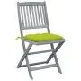 Klappbare Gartenstühle, 2 Stück, Kissen aus massivem Akazienholz von vidaXL, Gartenstühle - Ref: Foro24-3064562, Preis: 121,3...