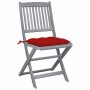 Klappbare Gartenstühle, 2 Stück, Kissen aus massivem Akazienholz von vidaXL, Gartenstühle - Ref: Foro24-3064557, Preis: 142,2...