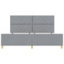 Estructura de cama con cabecera Gris claro 200 x 200 cm tela