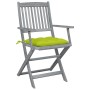 Klappbare Gartenstühle, 2 Stück, Kissen aus massivem Akazienholz von vidaXL, Gartenstühle - Ref: Foro24-3064508, Preis: 128,9...