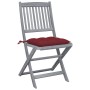 Folding garden chairs 2 pcs cushions solid acacia wood by vidaXL, Garden chairs - Ref: Foro24-3064560, Price: 141,98 €, Disco...