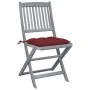 Folding garden chairs 2 pcs cushions solid acacia wood by vidaXL, Garden chairs - Ref: Foro24-3064560, Price: 121,31 €, Disco...