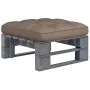 Grau imprägnierter Paletten-Gartenhocker aus Kiefernholz von vidaXL, Modulare Sofas für den Außenbereich - Ref: Foro24-306641...