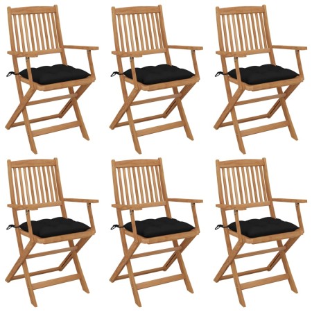 6 Stück klappbare Gartenstühle und Kissen aus massivem Akazienholz von vidaXL, Gartenstühle - Ref: Foro24-3074962, Preis: 348...