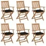 6 Stück klappbare Gartenstühle und Kissen aus massivem Akazienholz von vidaXL, Gartenstühle - Ref: Foro24-3074962, Preis: 341...