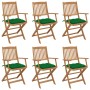 6 Stück klappbare Gartenstühle und Kissen aus massivem Akazienholz von vidaXL, Gartenstühle - Ref: Foro24-3074960, Preis: 347...