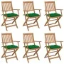 Sillas de jardín plegables 6 uds y cojines madera maciza acacia de vidaXL, Sillas de jardín - Ref: Foro24-3074960, Precio: 34...