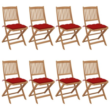 8 Stück klappbare Gartenstühle und Kissen aus massivem Akazienholz von vidaXL, Gartenstühle - Ref: Foro24-3075042, Preis: 405...