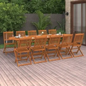 Garden dining set 11 pieces solid acacia wood by vidaXL, Garden sets - Ref: Foro24-3086980, Price: 691,82 €, Discount: %