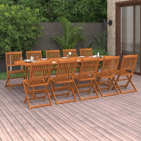 Garden dining set 11 pieces solid acacia wood by vidaXL, Garden sets - Ref: Foro24-3086980, Price: 772,67 €, Discount: %