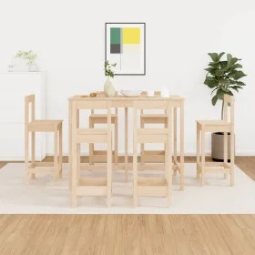 7-piece solid pine wood bar set by vidaXL, Furniture sets for kitchens and dining rooms - Ref: Foro24-3124712, Price: 336,10 ...