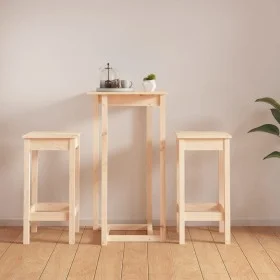 3-piece solid pine wood bar set by vidaXL, Furniture sets for kitchens and dining rooms - Ref: Foro24-3124727, Price: 148,61 ...