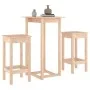 3-teiliges Bar-Set aus massivem Kiefernholz von vidaXL, Möbelsets für Küchen und Esszimmer - Ref: Foro24-3124727, Preis: 148,...