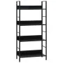 4-stufiges Regal aus schwarzem Holzwerkstoff, 60 x 27,6 x 124,5 cm von vidaXL, Bücherregale und Regale - Ref: Foro24-288222, ...