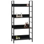 4-stufiges Regal aus schwarzem Holzwerkstoff, 60 x 27,6 x 124,5 cm von vidaXL, Bücherregale und Regale - Ref: Foro24-288222, ...