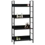 4-tier black engineered wood shelf 60x27.6x124.5cm by vidaXL, Bookcases and shelves - Ref: Foro24-288222, Price: 64,66 €, Dis...