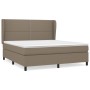 Box spring bed with taupe gray fabric mattress 160x200 cm by vidaXL, Beds and slatted bases - Ref: Foro24-3127897, Price: 603...