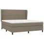 Box spring bed with taupe gray fabric mattress 160x200 cm by vidaXL, Beds and slatted bases - Ref: Foro24-3127897, Price: 587...