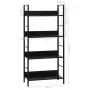 4-stufiges Regal aus schwarzem Holzwerkstoff, 60 x 27,6 x 124,5 cm von vidaXL, Bücherregale und Regale - Ref: Foro24-288222, ...