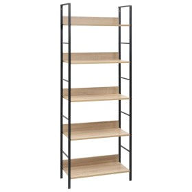5-stufiges Regal aus technischem Eichenholz, 60 x 27,6 x 158,5 cm von vidaXL, Bücherregale und Regale - Ref: Foro24-288227, P...