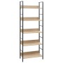 5-stufiges Regal aus technischem Eichenholz, 60 x 27,6 x 158,5 cm von vidaXL, Bücherregale und Regale - Ref: Foro24-288227, P...