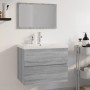 Set de muebles de baño madera contrachapada gris Sonoma