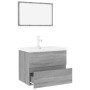 Set de muebles de baño madera contrachapada gris Sonoma