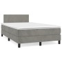Box spring bed with light gray velvet mattress 120x200 cm by vidaXL, Beds and slatted bases - Ref: Foro24-3141173, Price: 374...
