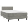 Box spring bed with light gray velvet mattress 120x200 cm by vidaXL, Beds and slatted bases - Ref: Foro24-3141173, Price: 374...