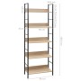 Estantería de 5 niveles madera ingeniería roble 60x27,6x158,5cm