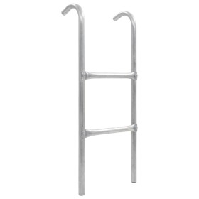 Escalera de cama elástica de 2 peldaños acero plateado 72 cm