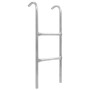 Escalera de cama elástica de 2 peldaños acero plateado 72 cm