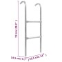 Escalera de cama elástica de 2 peldaños acero plateado 72 cm