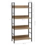 4-stöckiges Regal aus Eichenholz 60x27,6x124,5cm von vidaXL, Bücherregale und Regale - Ref: Foro24-288223, Preis: 73,56 €, Ra...
