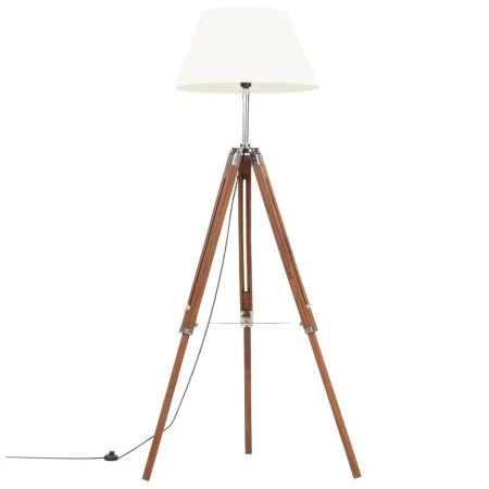 Braune und weiße Stativlampe aus massivem Teakholz, 141 cm von vidaXL, Lampen - Ref: Foro24-288077, Preis: 98,24 €, Rabatt: %