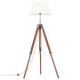 Brown and white solid teak wood tripod lamp 141 cm by vidaXL, Lamps - Ref: Foro24-288077, Price: 100,09 €, Discount: %