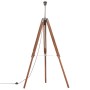 Brown and white solid teak wood tripod lamp 141 cm by vidaXL, Lamps - Ref: Foro24-288077, Price: 100,09 €, Discount: %