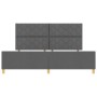 Estructura de cama con cabecera Gris oscuro 200 x 200 cm tela