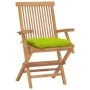 Garden chairs 4 pcs teak wood and bright green cushions by vidaXL, Garden chairs - Ref: Foro24-3065643, Price: 357,01 €, Disc...