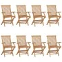 Gartenstühle 8 Einheiten aus Teakholz mit hellgrünen Kissen von vidaXL, Gartenstühle - Ref: Foro24-3072915, Preis: 625,98 €, ...