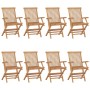Gartenstühle 8 Einheiten aus Teakholz mit hellgrünen Kissen von vidaXL, Gartenstühle - Ref: Foro24-3072915, Preis: 624,75 €, ...