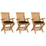 Garden chairs 3 pcs solid teak wood with black cushions by vidaXL, Garden chairs - Ref: Foro24-3062536, Price: 234,16 €, Disc...