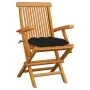 Garden chairs 3 pcs solid teak wood with black cushions by vidaXL, Garden chairs - Ref: Foro24-3062536, Price: 234,16 €, Disc...