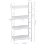 4-stufiges Regal aus weißem Holzwerkstoff, 60 x 27,6 x 124,5 cm von vidaXL, Bücherregale und Regale - Ref: Foro24-288224, Pre...